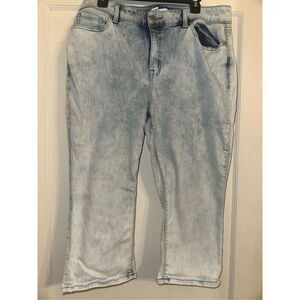 Lane Bryant Flex Waistband Curvy Fit High Rise Pedal Light Wash Jeans Womens 16